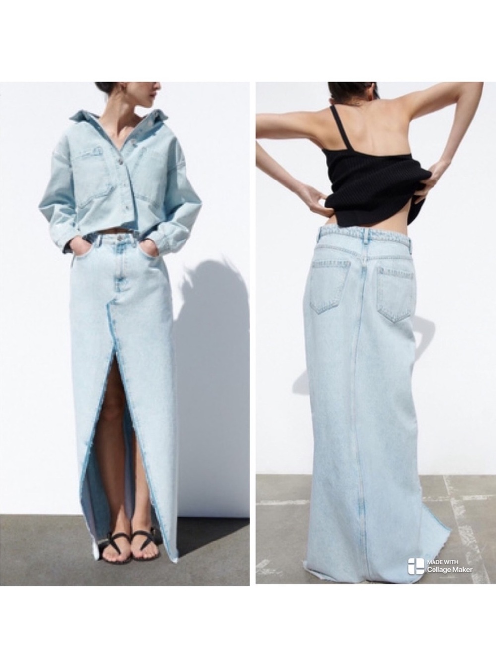 Zara DENIM SKIRT TRF XS